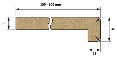 Rozměry dřevotřískového parapetu