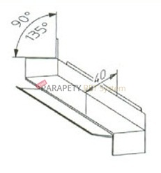 Rohová spojka k hliníkovým parapetům 135°  – rozměr 50 až 130 mm