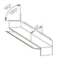Rohová spojka k hliníkovým parapetům 135°  – rozměr 50 až 130 mm